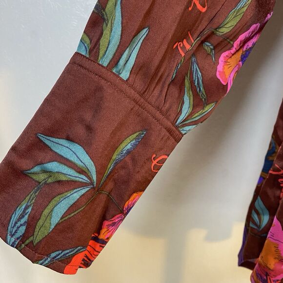 Free People sz L Silky Nights Button Up Tunic - Picture 5 of 15